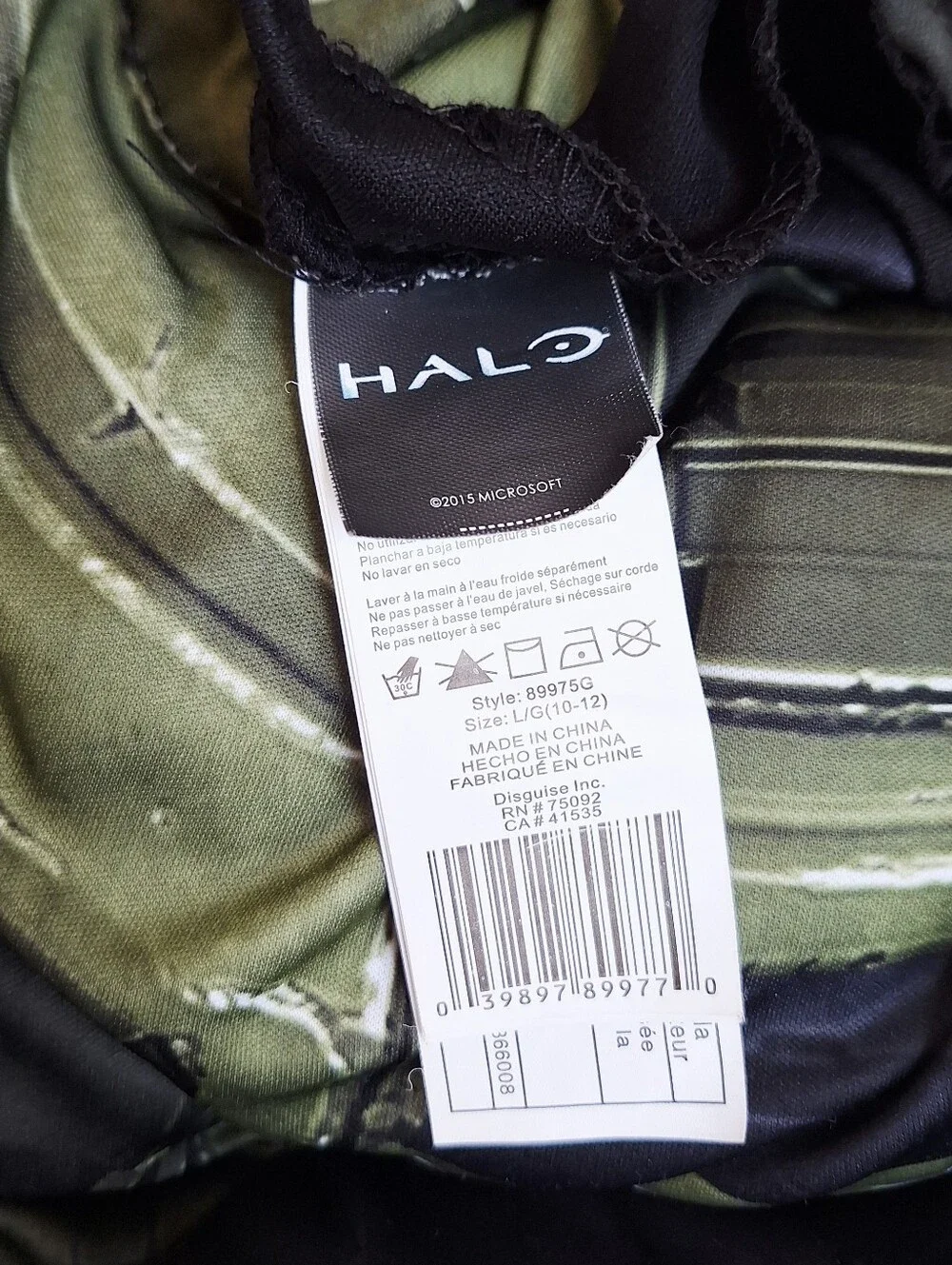 Halo Master Chief Muscle Costume w/ Helmet Boys Size L (10-12)
